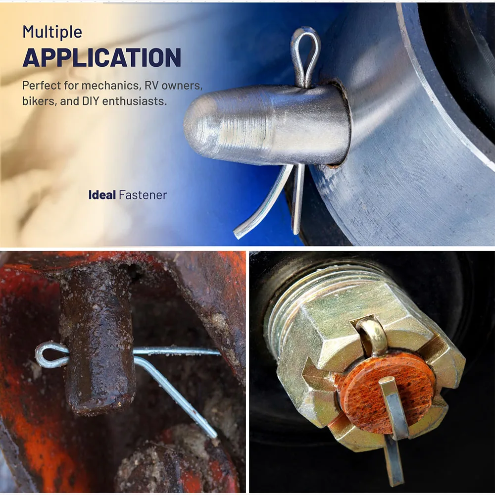 150Pcs Sliver Split Pins Cotter Fixings Assorted Sizes Zinc Plated Steel Hard Case Link Split Cotter Pin high quality