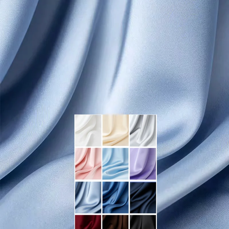 Imitation Acetate Satin Fabric Thick Wrinkle Resistant Wedding Dress Hanfu Clothing Apparel Sewing Fabric Material for Clothes