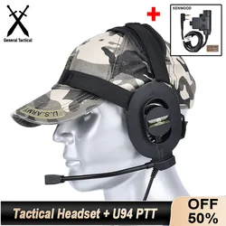 WADSN Tactical Bowman Elite II Headset Unilateral Communication Headphone U94 PTT Plug For Kenwood Baofeng UV-5R Radio Walkie