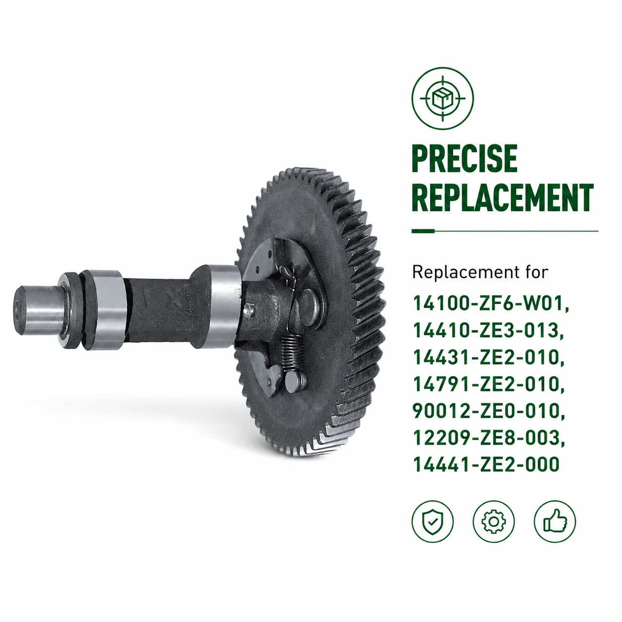 For Honda GX390 13HP Camshaft Kit with Valve, Replaces OEM 14100-ZF6-W01 14410-ZE3-013 14431-ZE2-010 14791-ZE2-010 Engine Parts