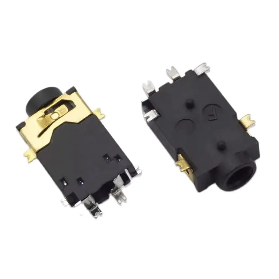 2/5pcs 2.5mm Headphone Socket PJ-224 6Pin Patch 2 fixed Foots Ф2.5MM Socket Walkie-talkie Power Connector