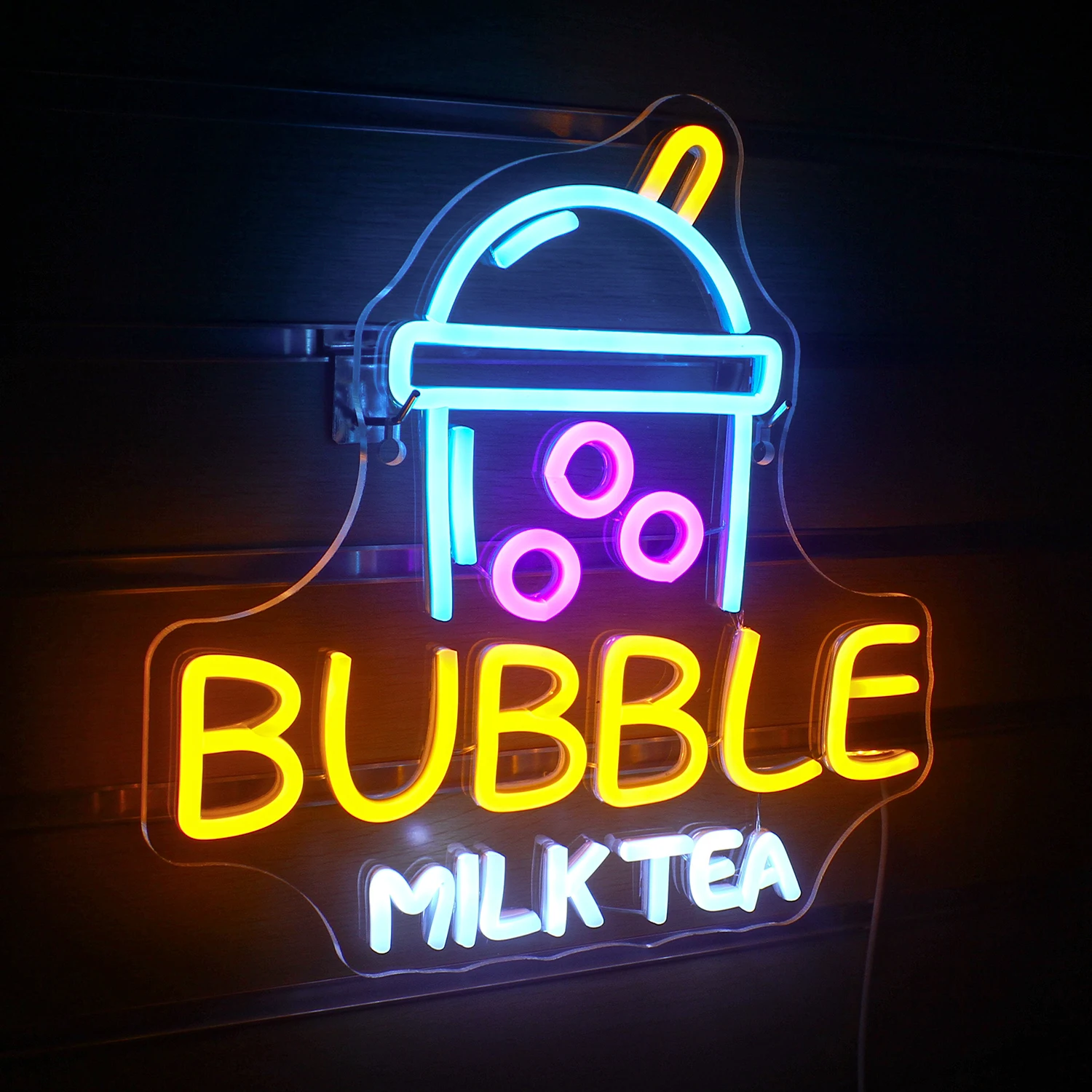 Imagem -03 - Bolha de Leite Chá Neon Sign Led Parede do Quarto Boba Tea Light Decor Usb Powered Pendurado Acrílico para Leite Chá Bar Cafe Shop Decor