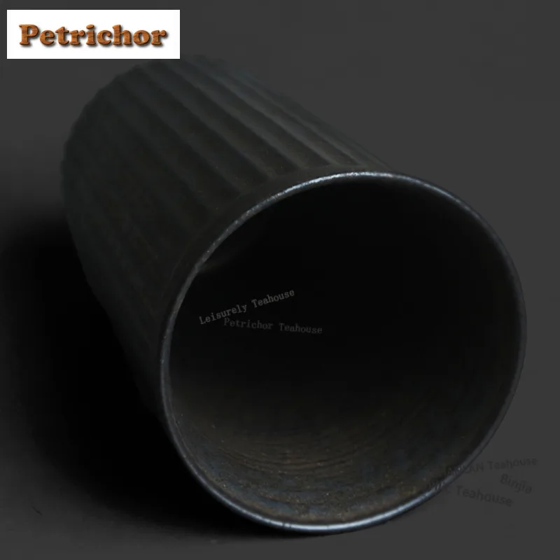 420ml Kiln Fambe Black Gold Striped Cola Mug Bubble Teacup Cold Hot Water Jug Office Water Cup Tea Services Ornaments Supplies