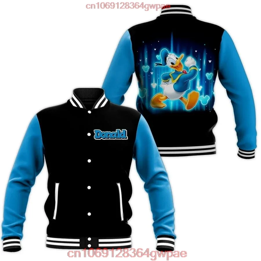 2025 New Personalized Donald Duck Disney Baseball Jacket Love Donald Duck Cartoon Movie Fans Father's Day Mother's Day Baseball