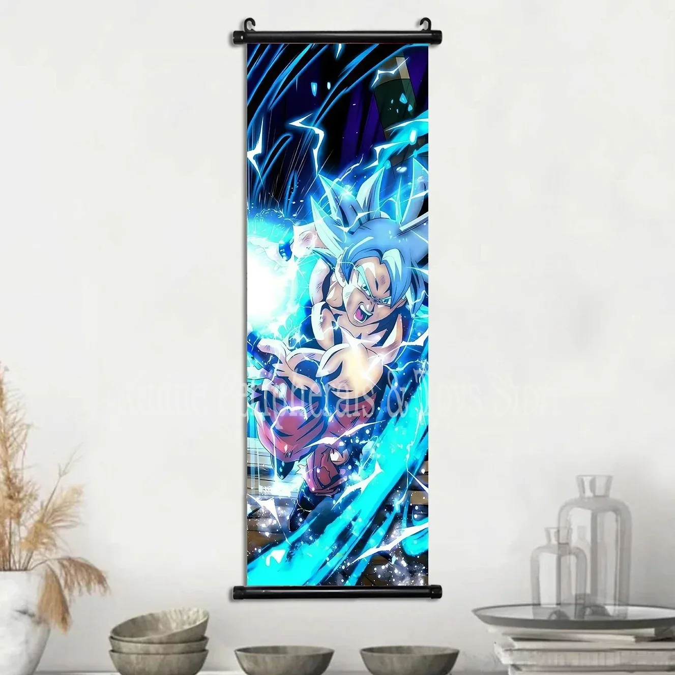 Bandai Gedrucktes Dragon Ball Poster, Anime-Wandkunst, Goku-Bilder, Bej Defensa, Gemälde auf Leinwand, Super Saiyajin, hängende Schriftrollen, Heim- und Raumdekoration 7