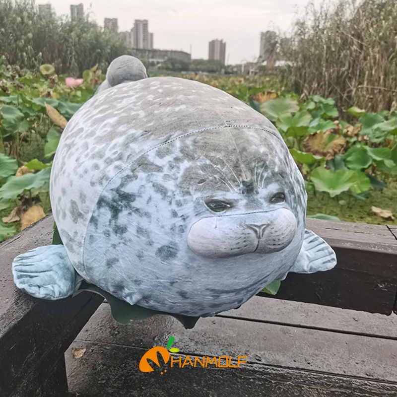 30~80cm Like Real Seal Plush Toy White Phocidae Grey Soft Aquatic Stuffed Animal Doll Gift