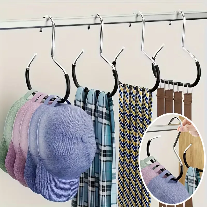 

20pcs Baseball Cap Hat Rack Organizer Stainless Steel Hat Hanger Hanging Cap Holder Non-Slip Wall Mount Hook Organizer for Caps