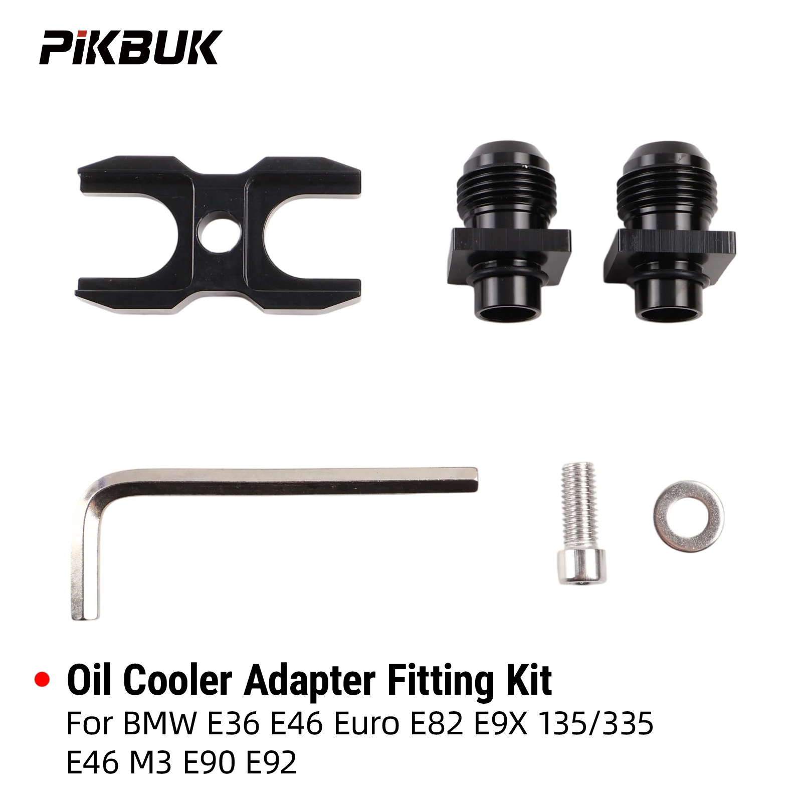 PIKBUK Auto AN10 Oil Cooler Adapter Fitting Kit For BMW E36 E46 Euro E82 E9X 135/335 E46 M3 E90 E92 Aluminum