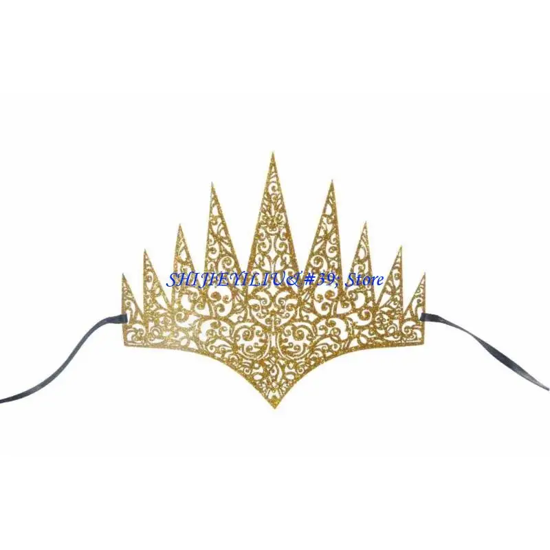 E21F Ornate Metallic Festival Mask Crowns For Stage Performances Pageant