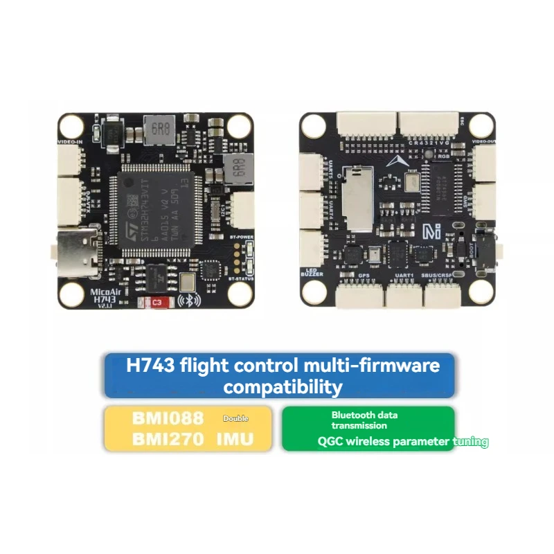 MicoAir743 V2 비행 컨트롤러 듀얼 IMU 블루투스 튜닝 APM PX4 INAV 베타플라이트 펌웨어 지원 RC 드론용