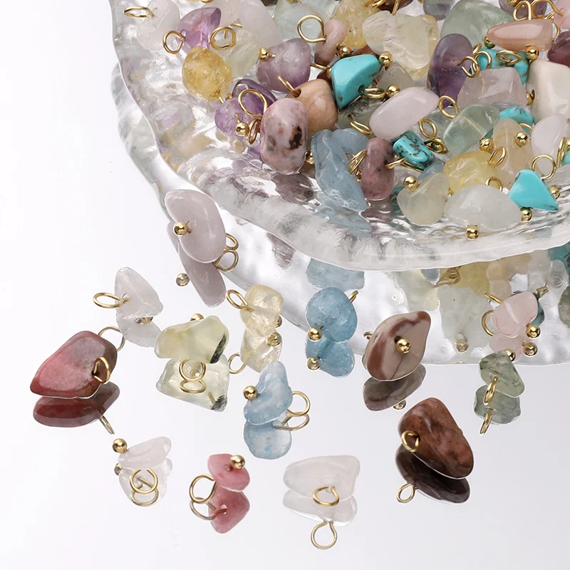 

5Pcs 5-10mm Irregular Mini Natural Stone Faceted Charms For Jewelry Making Handmade DIY Bracelet Pendant Accessories