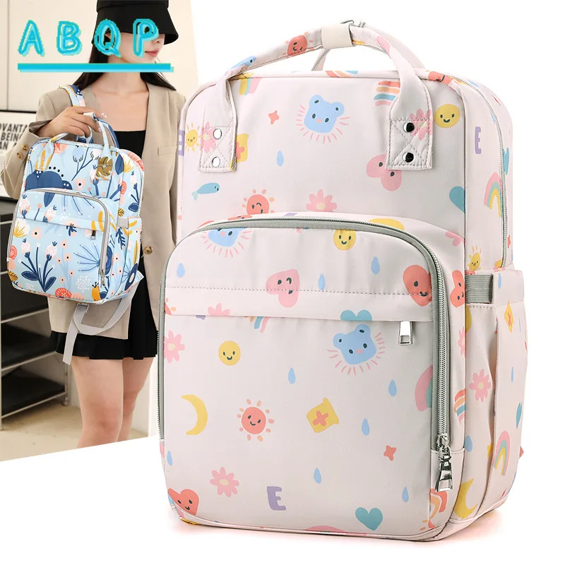 

Рюкзак-сумка для подгузников большой вместимости, многофункциональный, для прогулок с малышом, легкий, с мультяшным дизайном