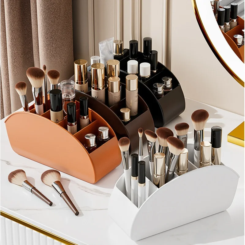 Multi-grid Desk Organizer Storage Box, Large Capacity Makeup & Remote Holder, Non-slip Desktop Cosmetic Organizer