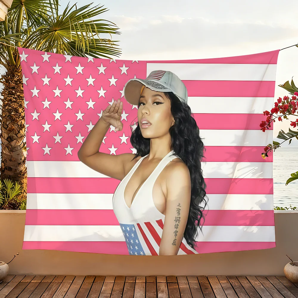 Rapper N-Nicki M-Minaj USA flag For Garden Party Living Room Home Wall Decor Banner Bedroom Outdoor Tapestry
