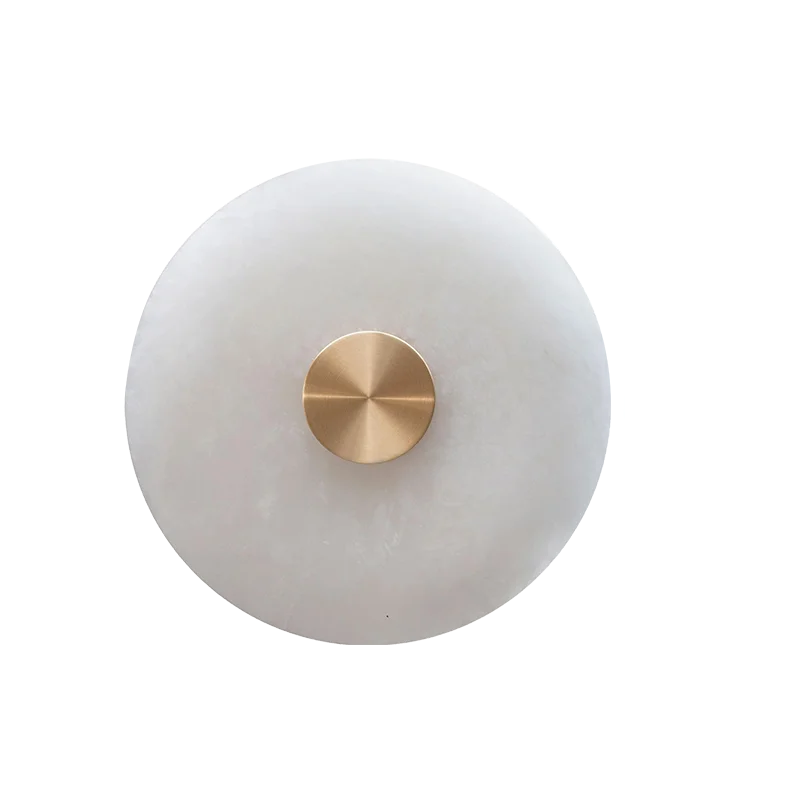 

Natural marble wall lamp villa living room background wall lamp bedroom bedside wall lamp round
