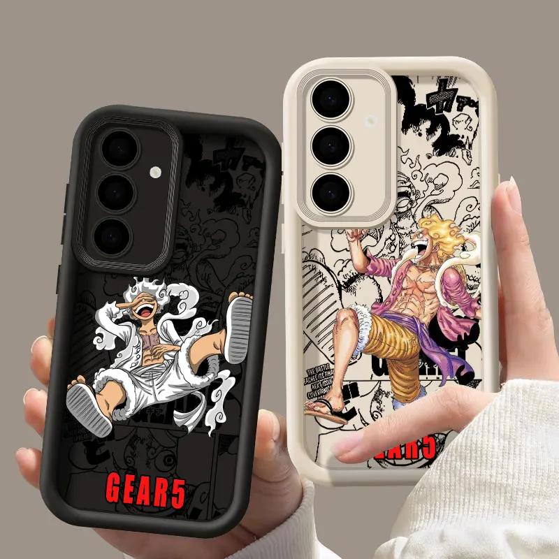 Ones Luffys P-Pieces Sun God Nika Gear 5 S 24 25 Phone Case For Samsung Galaxy S24 S23 S21 S20 Fe S25 Ultra S22 Plus Back Cover