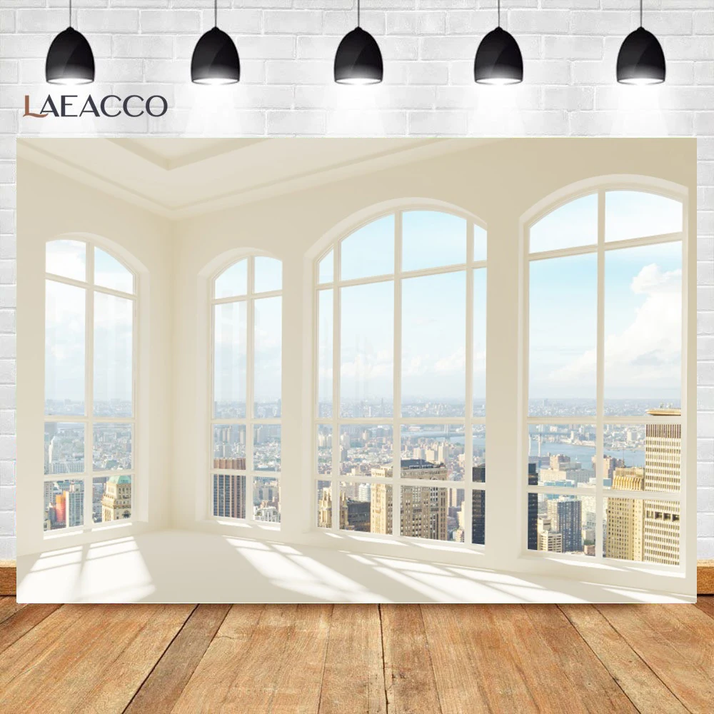 

Grey Modern Living Room French Window Floor City Sunshine Interior Photographic Background Photo Backdrop Photo Studio