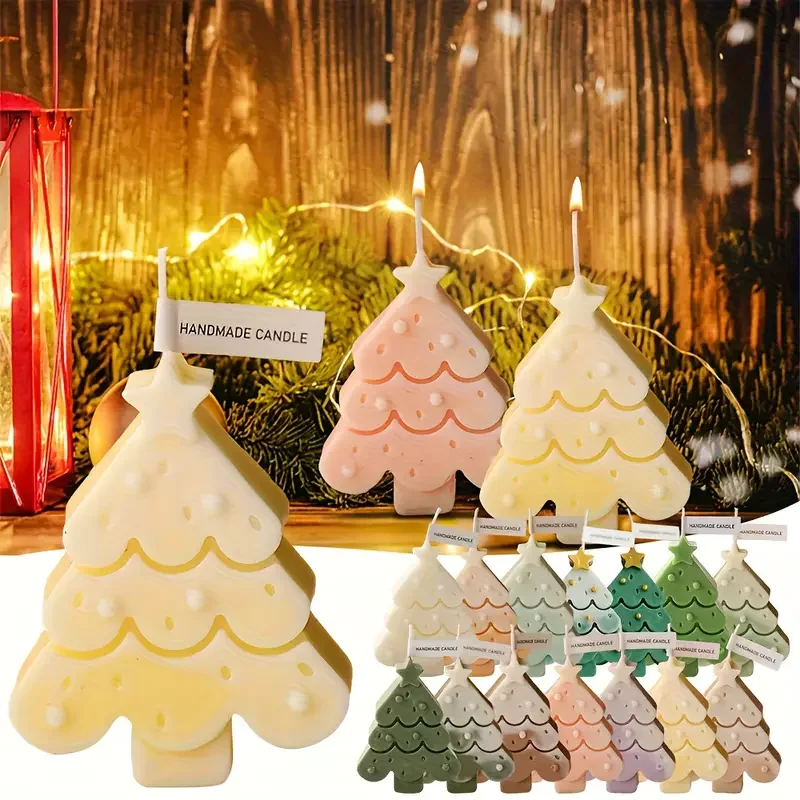 3-teiliges Silikonform-Set für Weihnachtsbaum + Elch + lächelnder Lebkuchenmann – Weihnachtsdesign, geeignet für DIY-Kerzen, Seife, Gips, C
