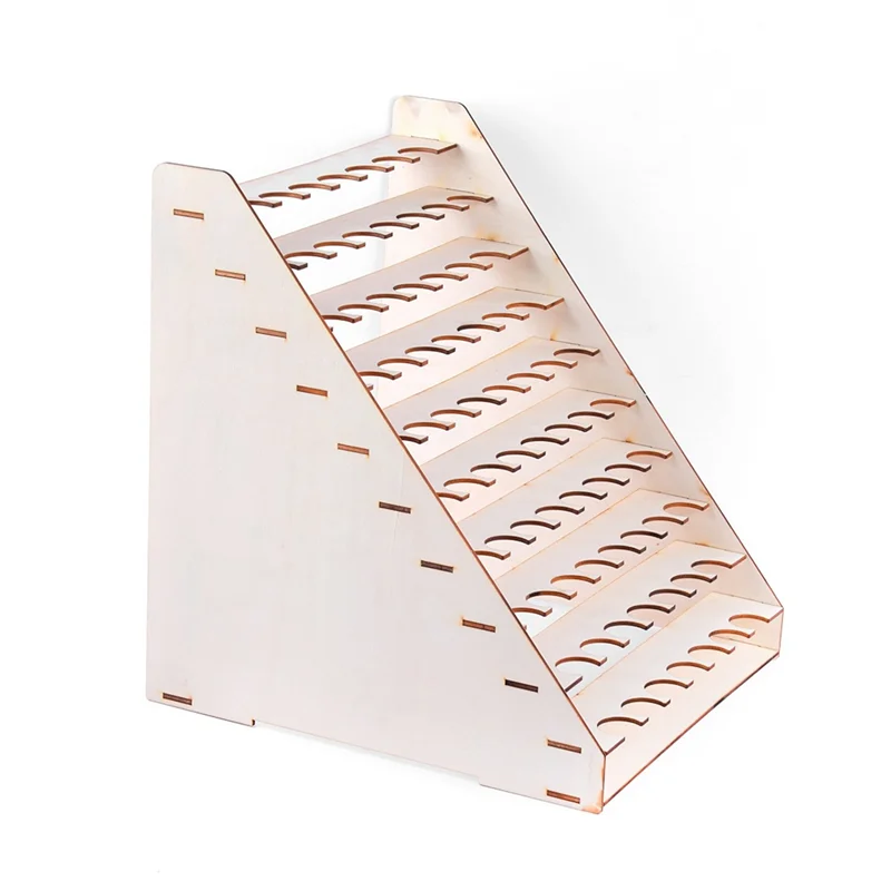 

ABWP-Wooden Organizer Tattoo Paint Bottles Display Rack Brushes Holder Stand Epoxy Microblading Storage Model Tool 1
