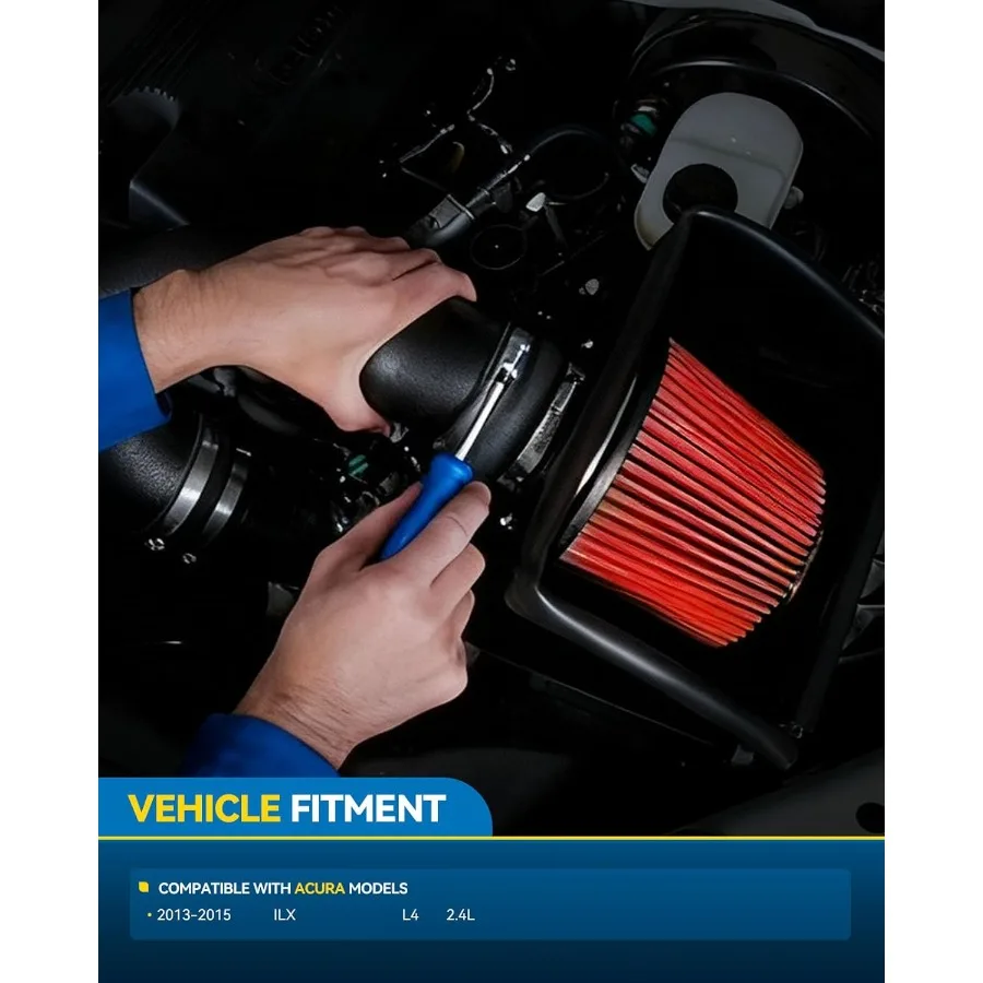 Sistem Kit Asupan Udara Dingin 3 inci Berkinerja Tinggi Dirancang untuk Kendaraan Honda Civic 2012-2015 Si dan Acura ILX 2.4L Meningkatkan Performa Mesin