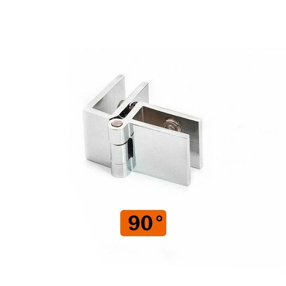 Glass Door Hinges Single Double Sides Clamp Home Hardware No-hole Glass Door Hinges 0/90/180 Degree Furniture Hinges