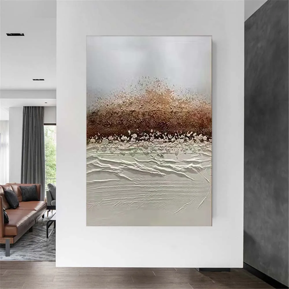 Pure Handmade Coarse Grain Texture Art Painting Abstract On Canvas Modern Custom Abstract Oil Paintings Decor Wall Trim Panel