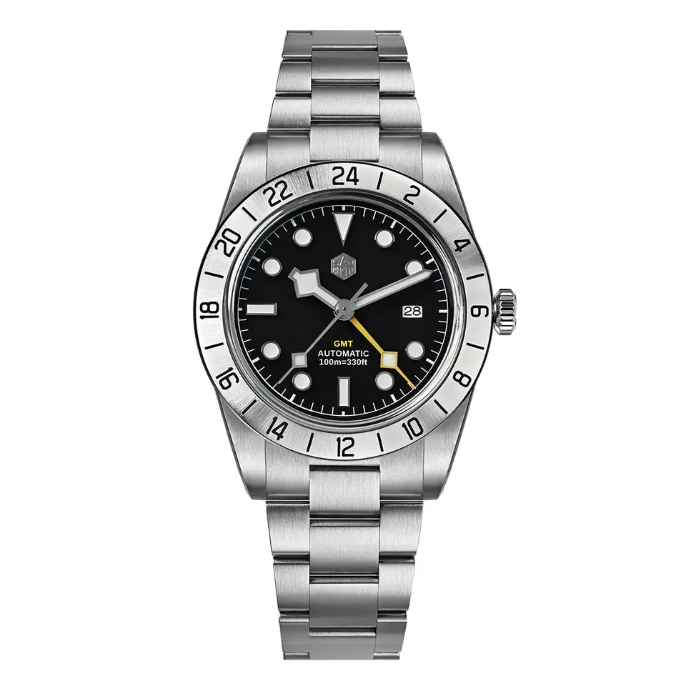 San Martin SN0054 GMT Automatic Watch 38 mm – black dial