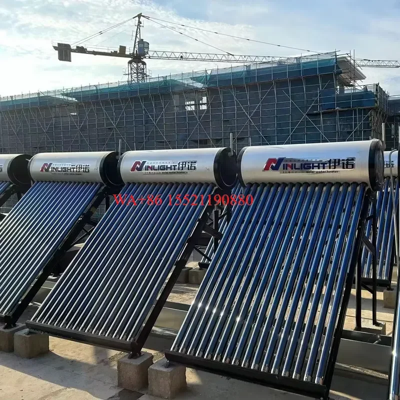 WMWMNU Low Pressure Thermosiphon Evacuated Tube Solar Electric Water Heater for Shower Outdoor Hotel Household Use