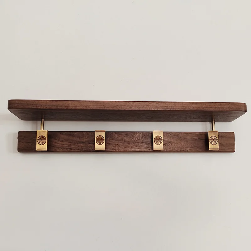 

Creative, wall hanging coat hook, entrance, entrance, coat rack, key, wall hanging, black walnut, solid wood, storage