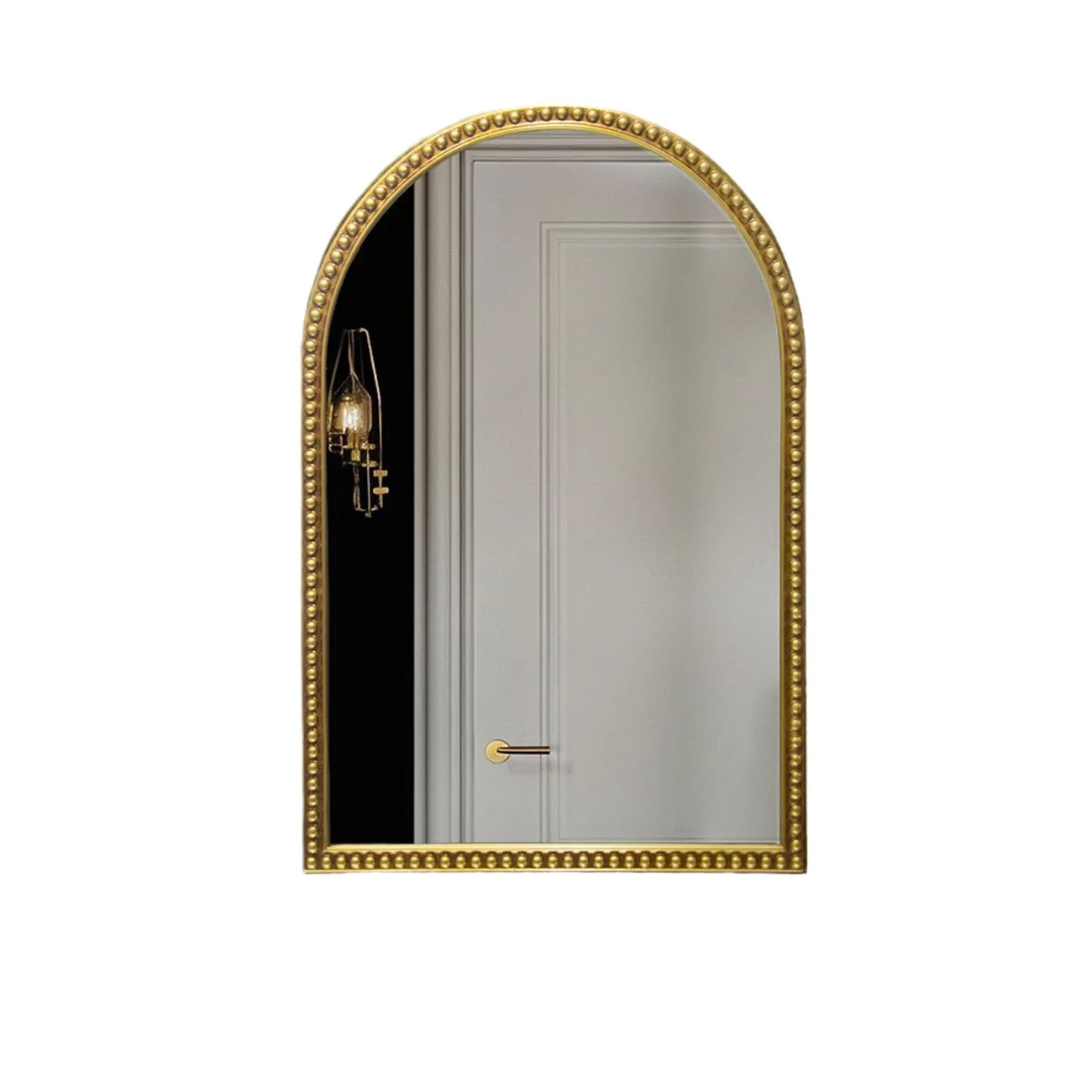 

French retro, arched bathroom mirror, creative smart bathroom wall hanging