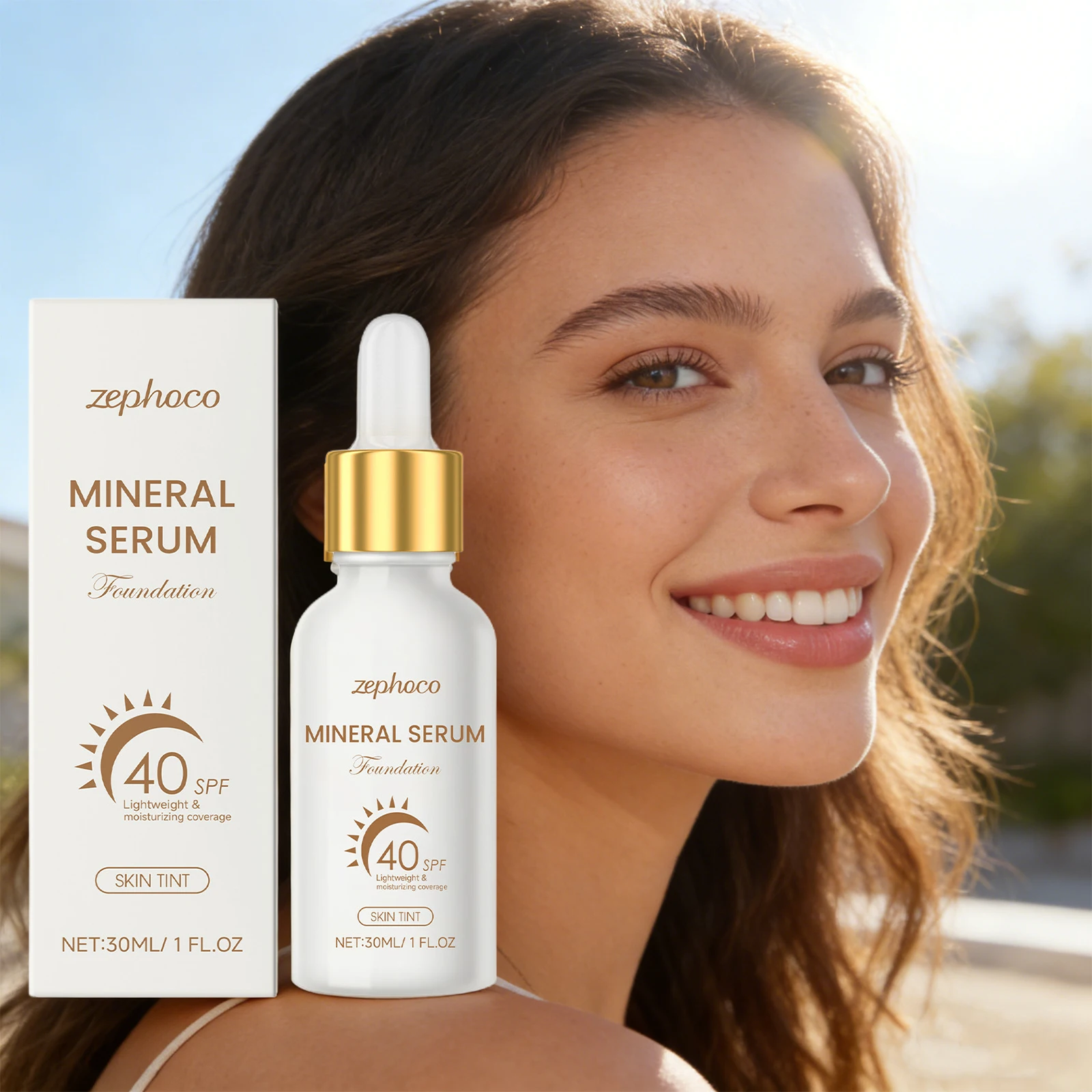 Spf 40 Sunscreen Liquid Foundation Isolation Cream Correct Skin Tone Reduce Dullness Conceal Pores Fine Lines Face Makeup