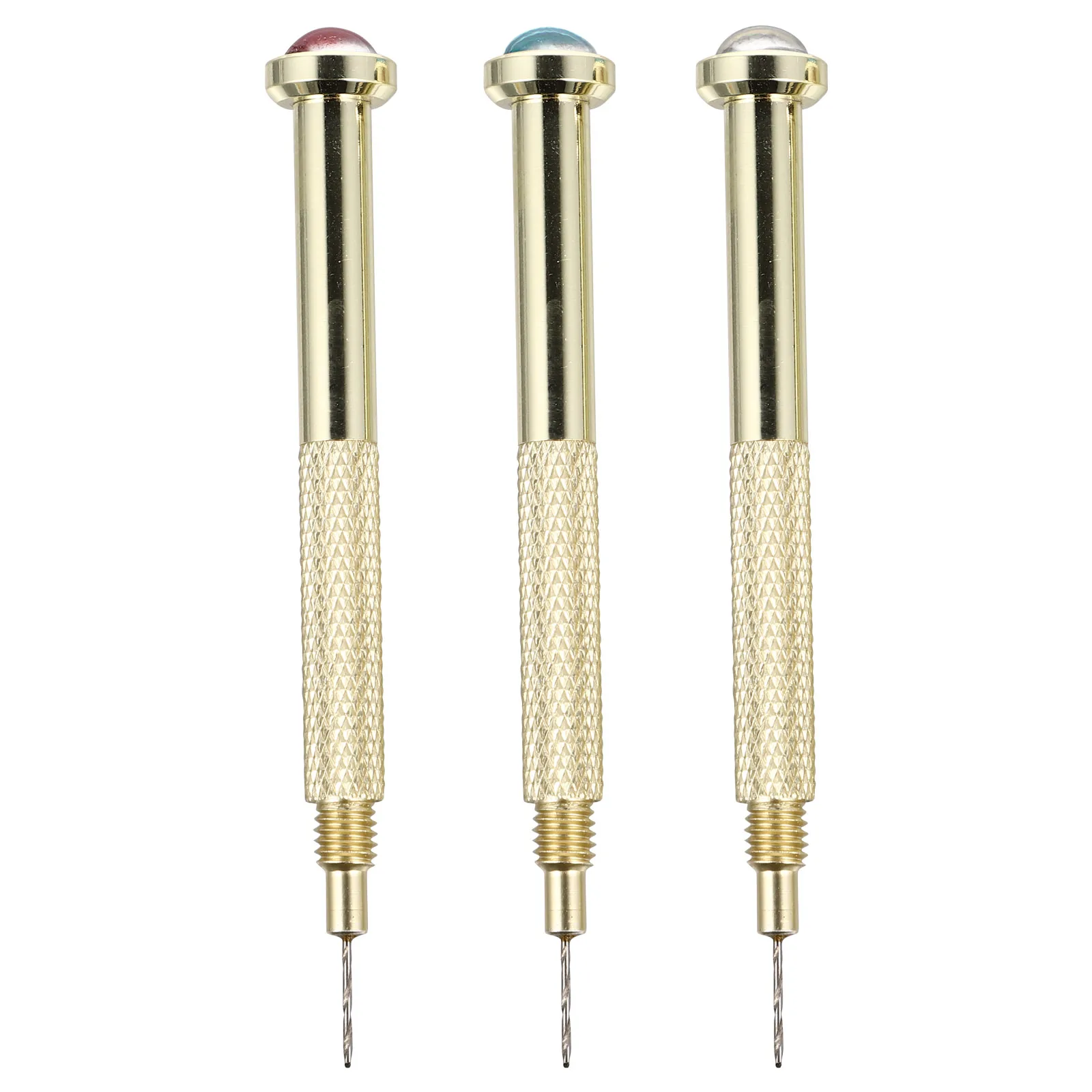 

3 Pcs Nail Piercing Tool Hand Drills Portable Metal Bits for DIY Acrylic Gel Tips Jewelry Craft Supplies