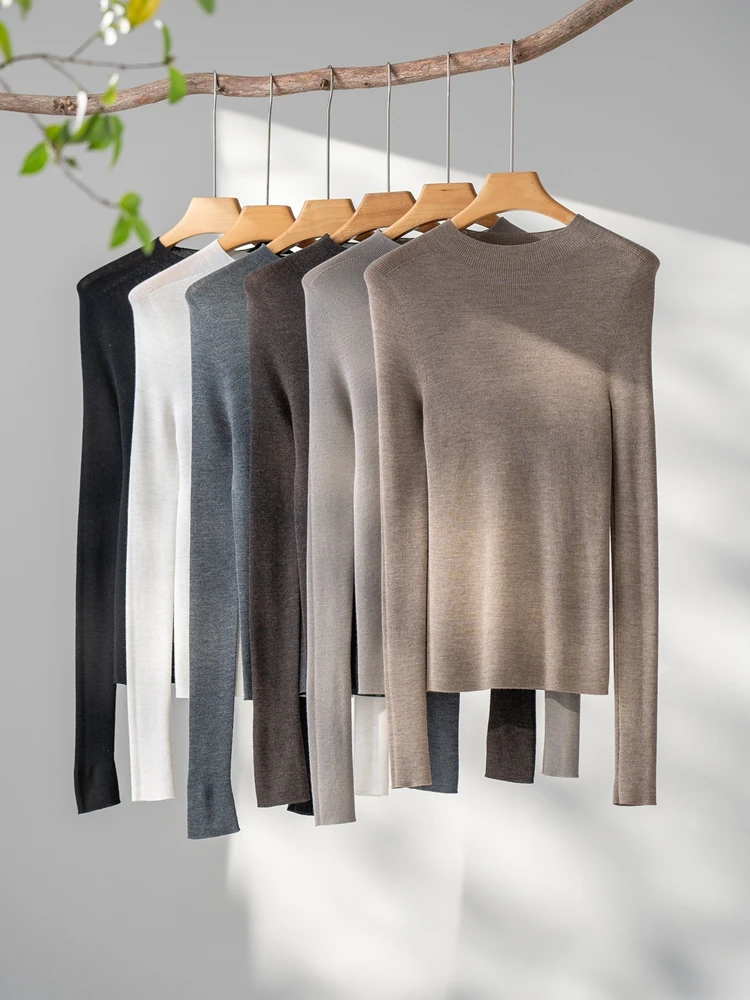 

Высококачественный женский свитер из 100% мериносовой шерсти, новая весенне-летняя трикотажная одежда, тонкий пуловер с длинными рукавами, одежда для женщин, тонкая блузка