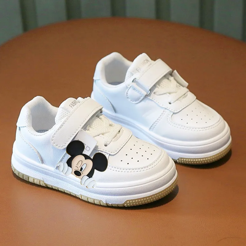 Hoge top jongens boardschoenen zachte zool baby peuter schoenen Disney Mickey Mouse kinderen sneakers lente herfst nieuwe meisje casual schoenen