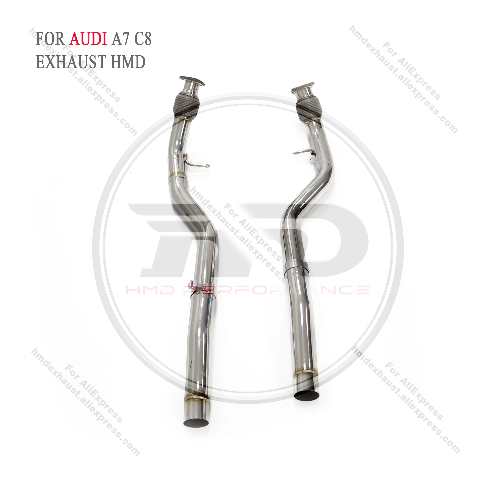 

HMD Middle Pipe for Audi A7 C8 3.0T Exhaust System Stainless Steel Performance Straight Tube without Resonant