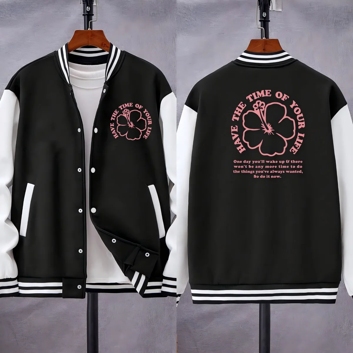 Мужская уличная куртка на пуговицах в стиле хип-хоп с цветочным принтом, повседневная свободная бейсбольная форма, осенний универсальный топ Мужская уличная куртка на пуговицах в стиле хип-хоп с цветочным принтом, повседневная свободная бейсбольная форма, осенний универсальный топ