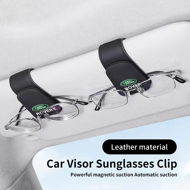 Car Visor Glasses Holder Leather Metal Sunglasses Organiser For Land Rover Freelander 2 L2 LF Discovery 3 4 L319 L462 Range Rove