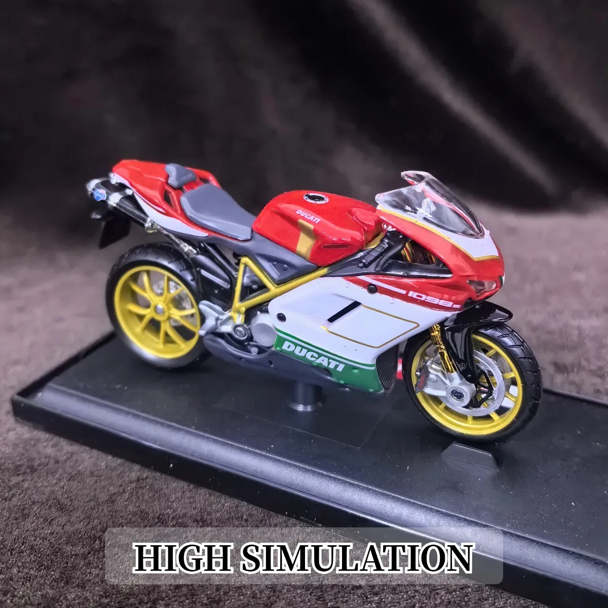 Limitado escala 1:18 ducati 1098s mini modelo de motocicleta, réplica de carro em miniatura brinquedo de presente de natal para crianças