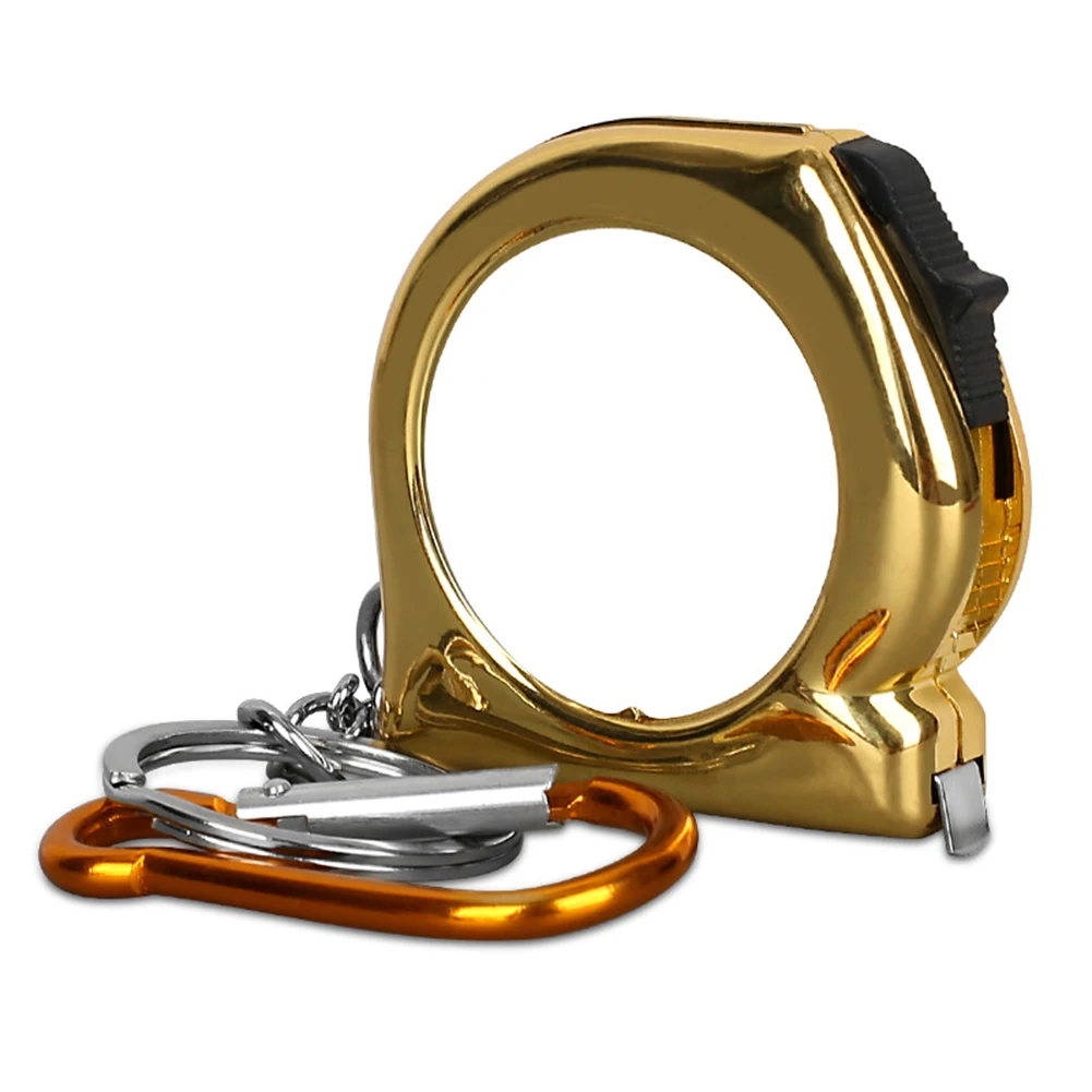 

1pc Tape Measure Clear Scale Climbing Easy To Use Equipment Keychain Lock Measure Steel Belt Tape Chrome Shell