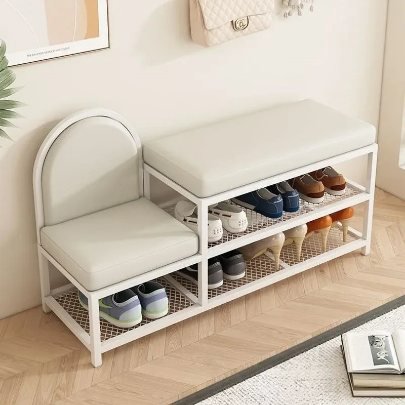 Light Luxury Shoe Changing Stool Integrated with Shoe Cabinet Long Strip Bench for Entryway Home Wear Shoes Rack for Children