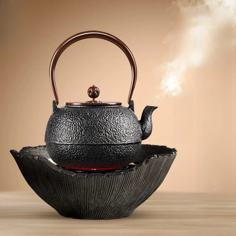 Japanese Handmade Cast Iron Teapot for Electric Ceramic Stove Rustic Pure Iron Tea Brewing Kettle Boiling Pot