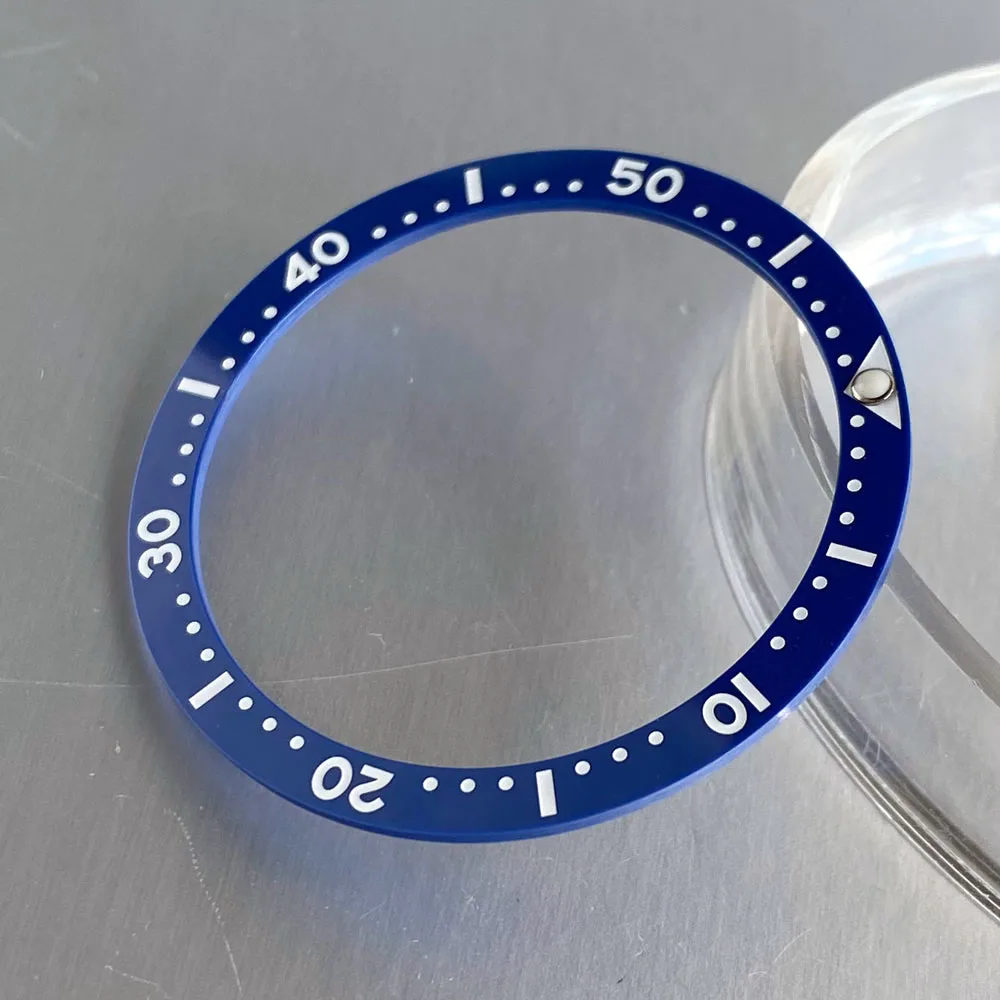 GMT 38mm*31.5mm Black/Blue/Green Flat Ceramic Watch Bezel Ring Insert Fit for SKX007 SKX009 NH35A Automatic Case Watch Accessory