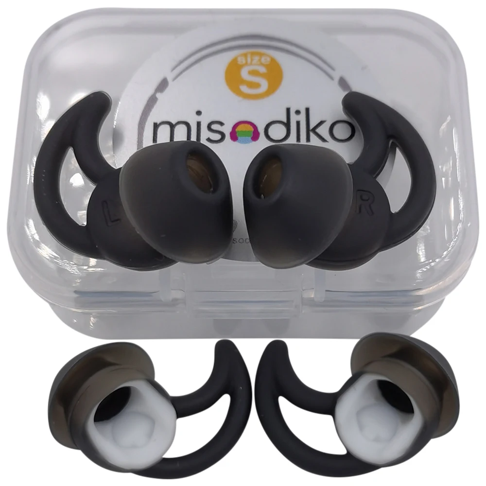 

misodiko Silicone Earphones Eartips EarGels Replacement for Huawei FreeLace Pro (Black, 2-Pairs)