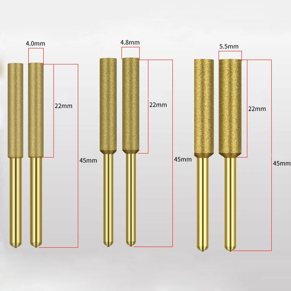 Imagem -02 - Diamante Revestido Chainsaw Sharpener Cilíndrico Burr Chain Saw Afiar Moagem Cabeça para Chain Saw Stone mm 4.8 mm 5.5 mm