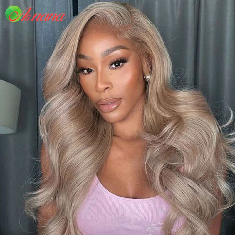 Highlight Ash Blonde Colored HD 13X4 Lace Front Wig Bleach Knots Pre-Plucked 5X5 Lace Closure Wig 100% Human Hair Wigs For Women