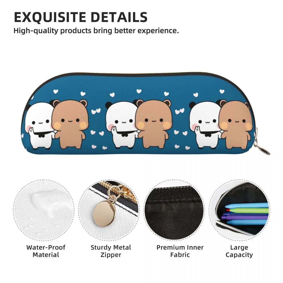 Pfirsich und Goma Bubu Dudu Ballon-Federmäppchen, Stifthalter, Aufbewahrung, Schreibwaren, große Kapazität, Stiftbox, Bleistiftbeutel für Studenten