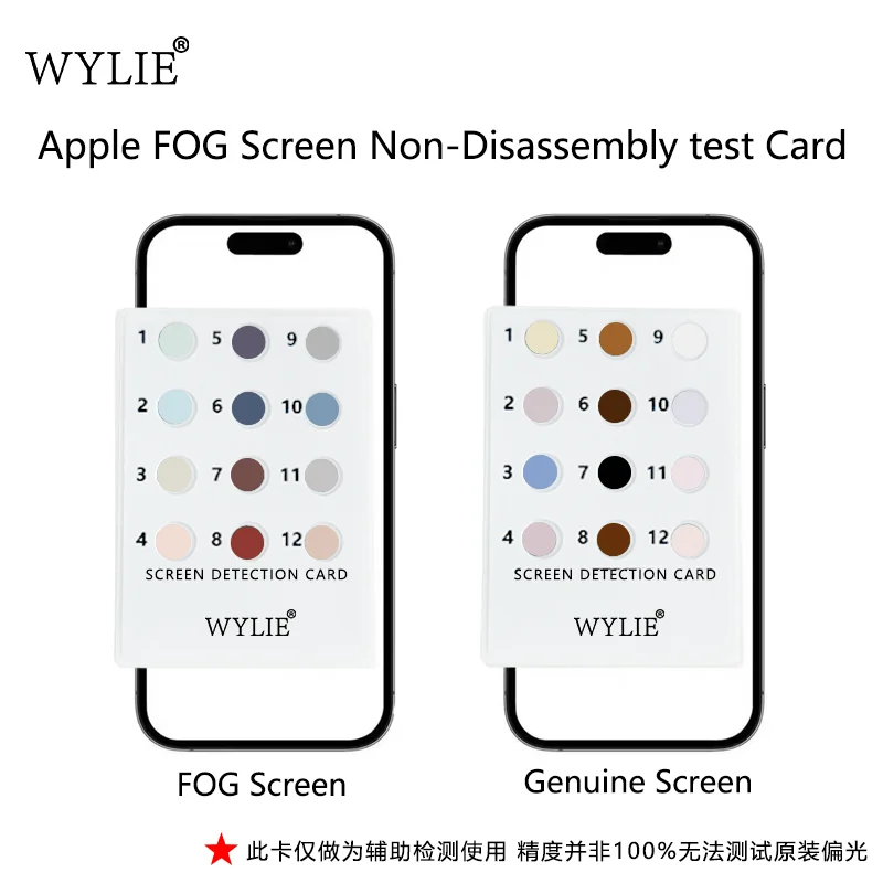 WYLIE Screen Test Card for IPhone 12-17PM Repairs Genuine Screen Verification Non-Dismantling Identification of FOG Screens Tool