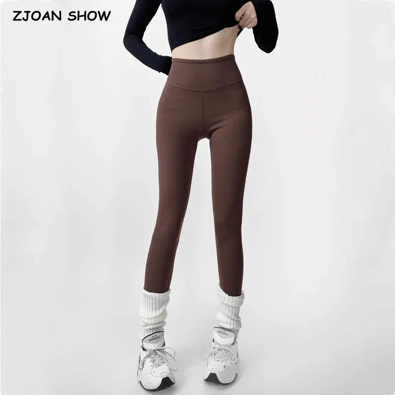 

Winter Thick Legging With Fleece Fitness Stretch Skinny Trousers Keep Warm Slim Hip Lifting Yoga High Waist Woman Pants Gray