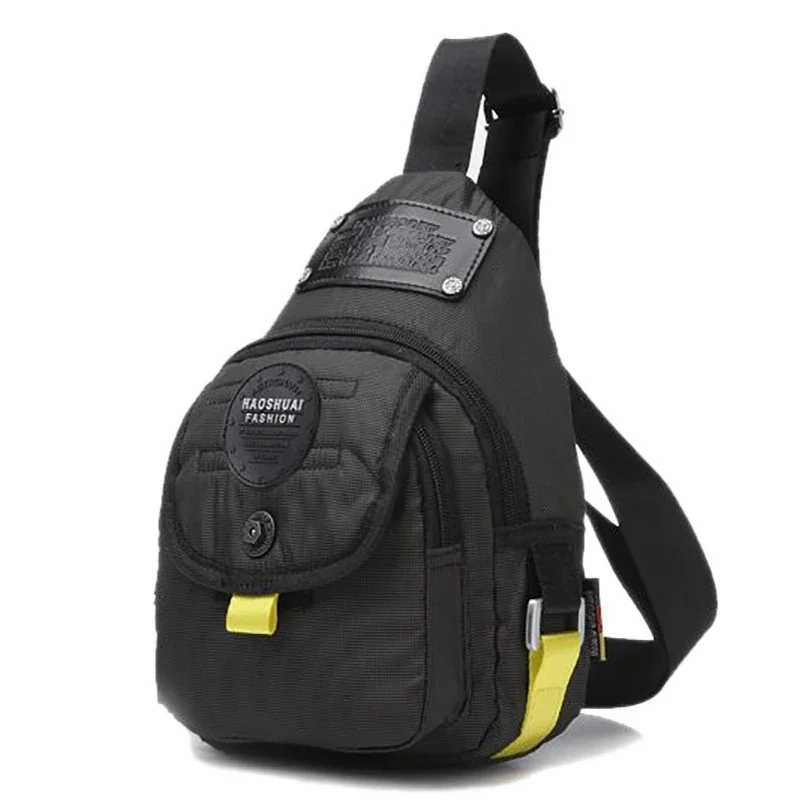 Nuovo arrivo da uomo in nylon con tracolla sul petto, zaino da giorno, borsa a tracolla vintage con tracolla di design, borse a tracolla piccole da viaggio impermeabili