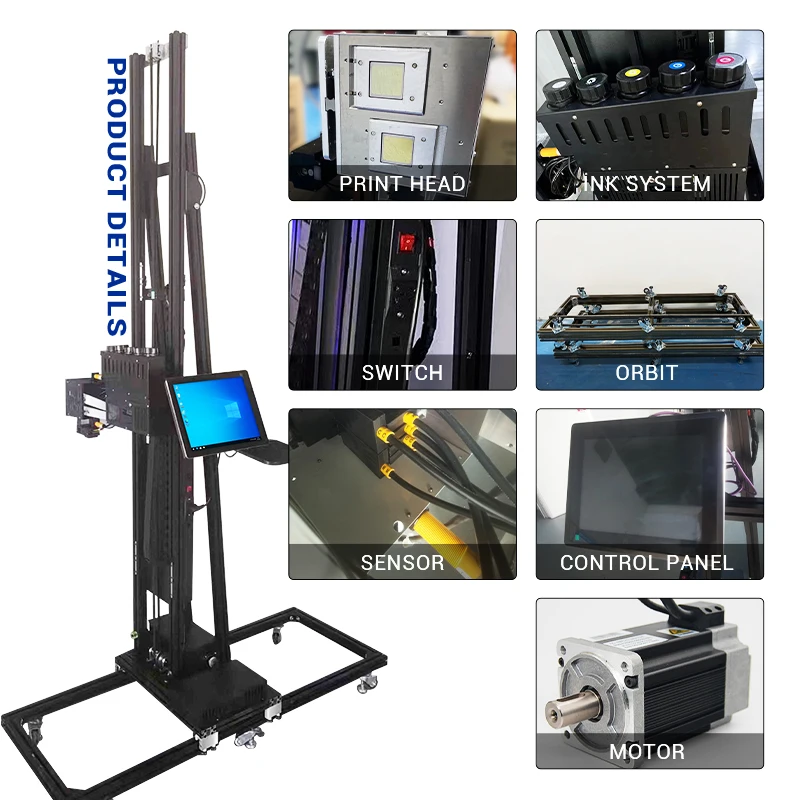 TH-UV1400A مصنع 3D الأشعة فوق البنفسجية طابعة نافثة للحبر الجدار العمودي آلة الطباعة الداخلية والخارجية